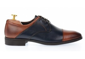 Pantofi barbati eleganti din piele naturala Sir 104 Maro - Bleumarin